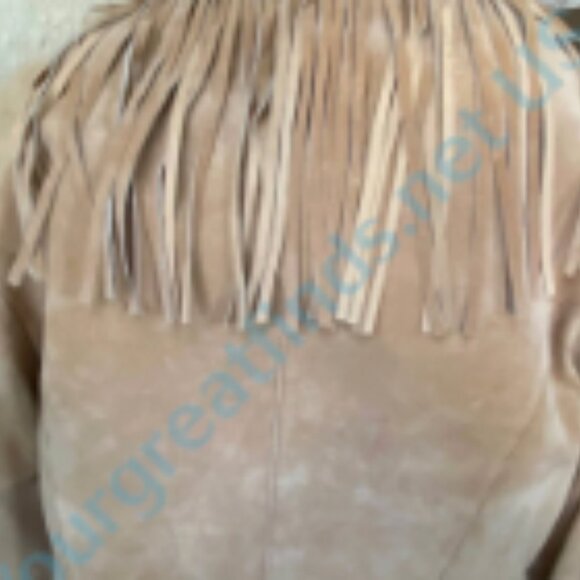 Mix It Suede Leather Fringed Jacket M - Picture 3 of 5